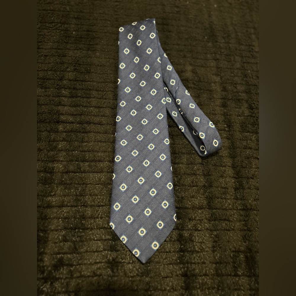 Cartier Cravates Blue Geometric Men's Tie